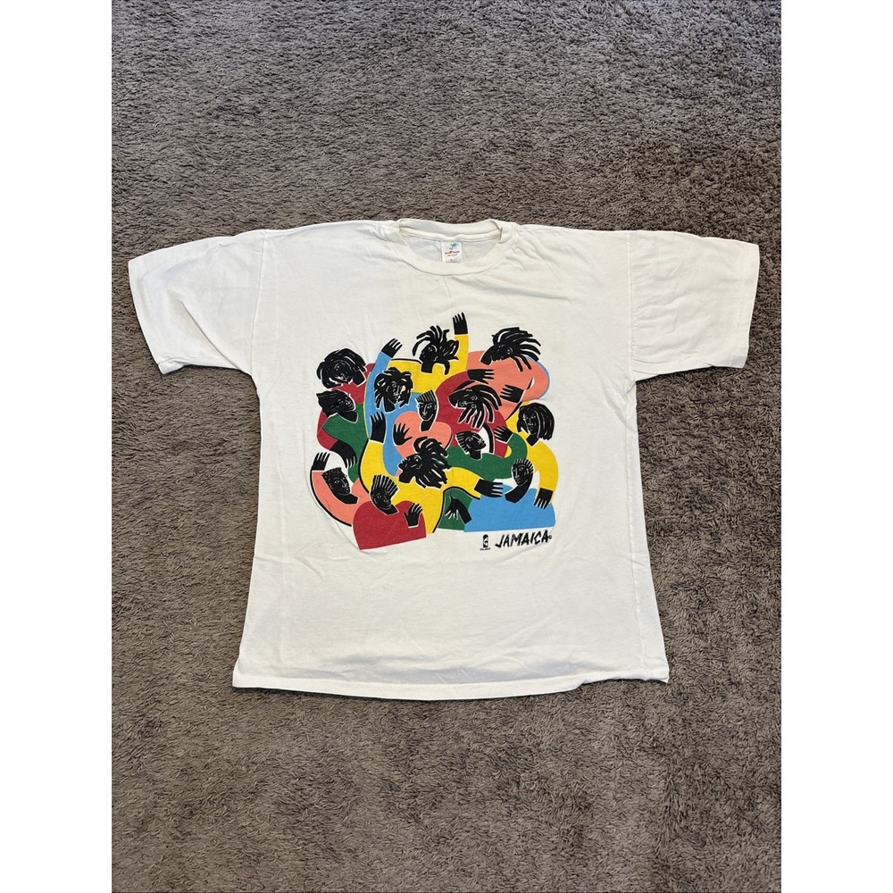 Vintage 1980s Jamaica A Lot of People Friends Souvenir T Shirt XL